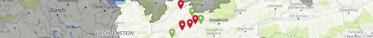 Kartenansicht für Apotheken-Notdienste in der Nähe von Ehenbichl (Reutte, Tirol)